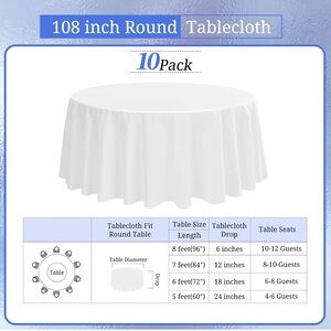 Elegant White Round Tablecloth Set by [Brand]